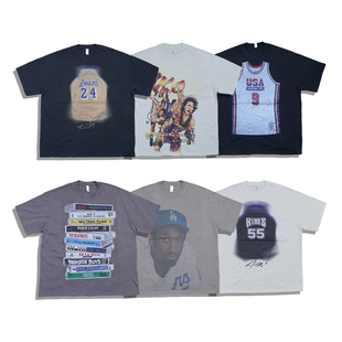 直喷纯棉短袖 美潮街头休闲廓形数码 清仓 高克重SAMPLE自制短袖