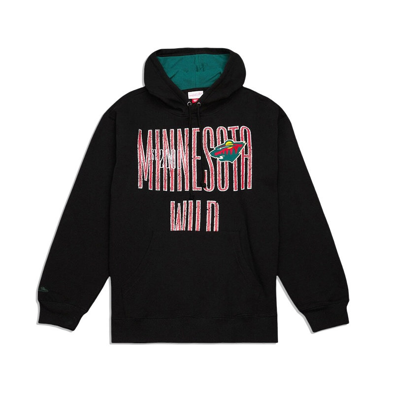 正品美潮 mitchell&ness X NHL冰球明尼苏达野人联名宽松抓绒卫衣