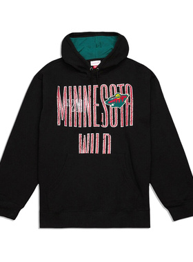正品美潮 mitchell&ness X NHL冰球明尼苏达野人联名宽松抓绒卫衣