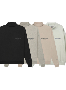 正品保真 FEAR OF GOD 复线 ESSENTIALS FW21 反光半高领抓绒卫衣