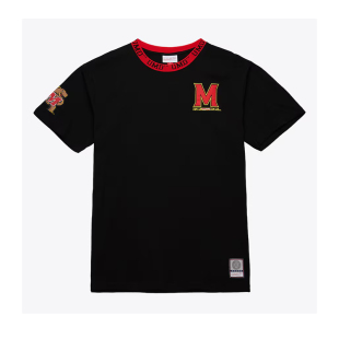 NCAA马里兰大学图案刺绣宽松嘻哈短袖 MITCEHLL&NESS 美潮 正品