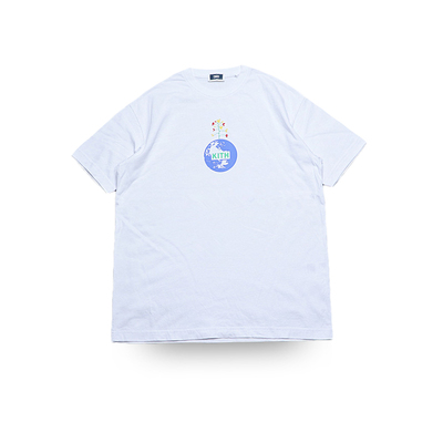 特价白菜！孤品XS码！美潮 KITH 地球印花限定纯棉高克重休闲短袖