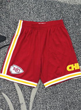美潮街头 MITCHELL&NESS 堪萨斯酋长联名限定复古宽松篮球短裤