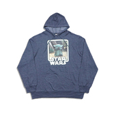 美潮街头休闲星球大战图案印花抓绒连帽宽松廓形卫衣帽衫