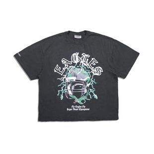 正品美潮 mitchell&ness X NFL费城老鹰纯棉水洗复古印花短袖T恤