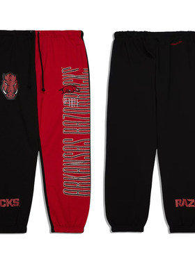 正品美潮 mitchell&ness X NCAA阿肯色野猪队联名街头宽松卫裤