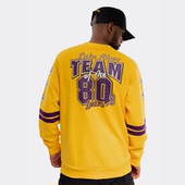 NESS 绝版 洛杉矶湖人队印花圆领抓绒卫衣 MITCHELL 正品 美潮