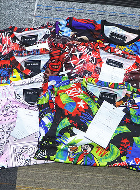 特价回馈！短袖盲盒！正品美潮 REASON SAMPLE 全身印花长袖T恤