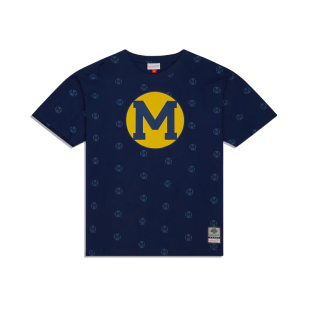 NCAA密歇根卡通印花满印纯棉宽松短袖 MITCEHLL&NESS 美潮 正品