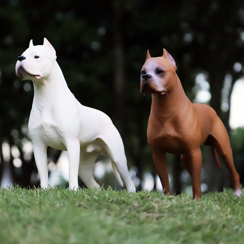 实心仿真野生动物模型杜高犬宠物狗狗阿根廷獒斗牛犬玩具摆件