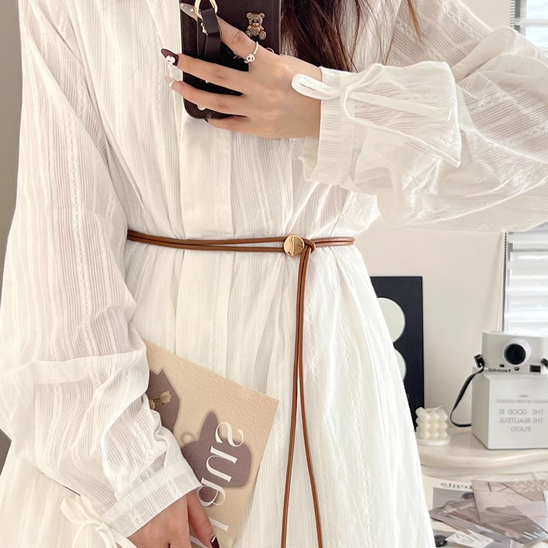 细腰带女配西装连衣裙子时尚装饰简约可调节长款软皮带腰链腰绳潮