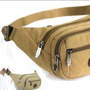 新款帆布腰包男多功能大容量生意收银钱包腰包女户外运动旅游胸包