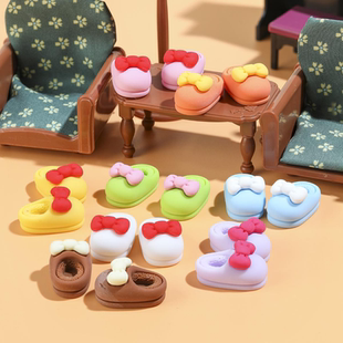 可爱卡通拖鞋 树脂小配件奶油胶diy手工材料包福袋自制手机壳滴胶