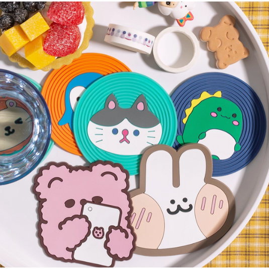 可爱卡通硅胶隔热垫杯垫餐桌小垫子家用耐热餐垫杯垫