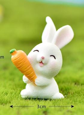 微景观摆件可爱卡通小兔子摆件胡萝卜兔房子萌兔园艺植物树脂配件