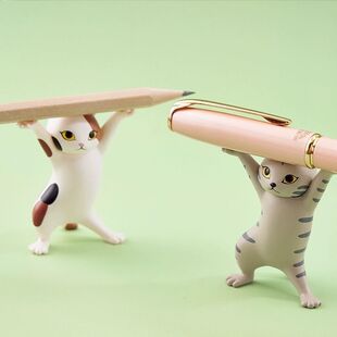 万物皆可举ins日系妖娆猫笔托学生可爱桌面摆件猫咪笔架创意礼物