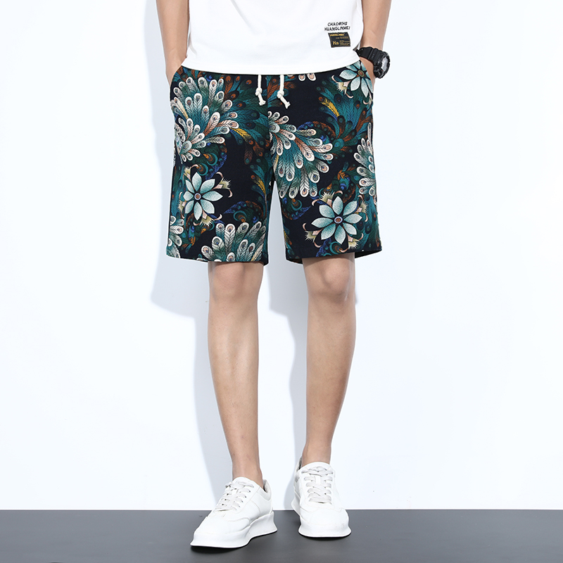 National Style Men's casual shorts seaside beach Pants Capris Japanese summer large pants