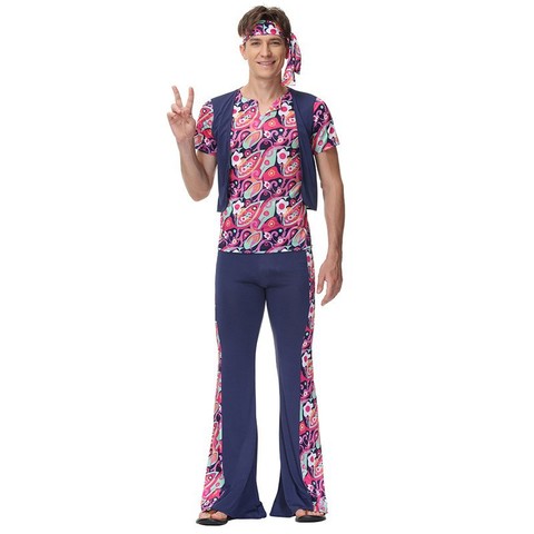 酒吧嬉皮士70年代万圣节服复古舞台装服装男款hippie派对夜店