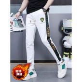 束脚长裤 潮牌欧货刺绣加绒加厚休闲裤 子 高品质时尚 卫裤 男款 秋冬季