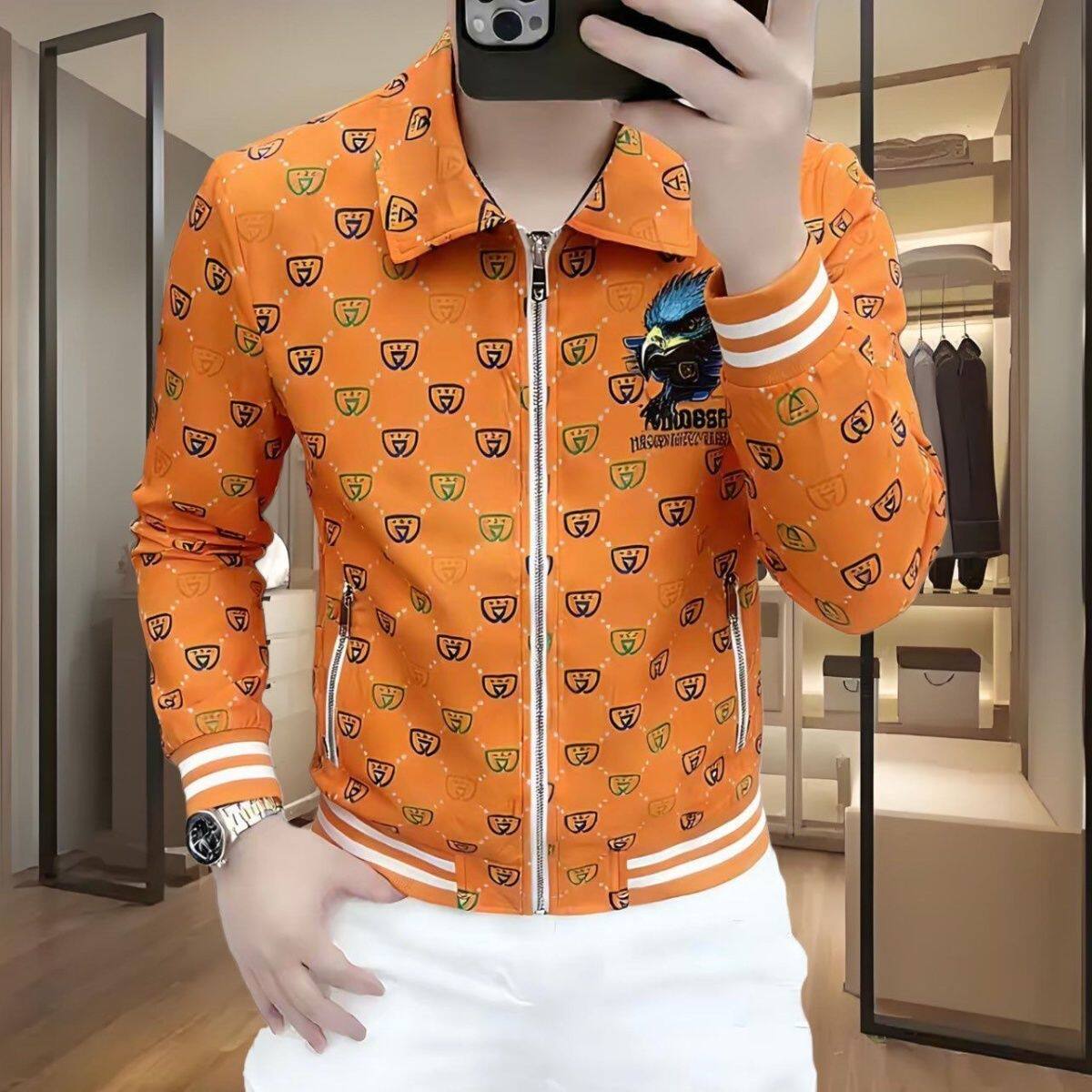 欧货高极感春季新款男装外套2026时尚个性痞帅修身百搭薄款外套潮