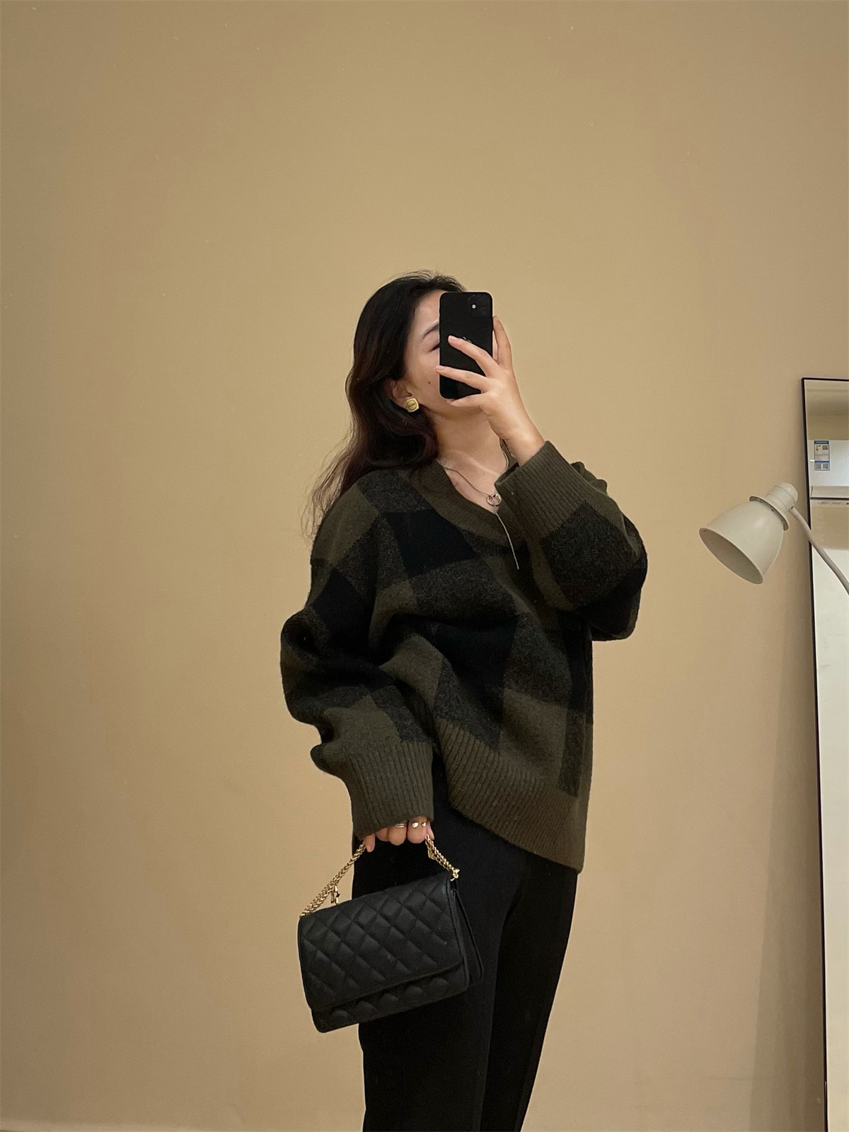 v领复古毛衣女宽松显瘦软糯