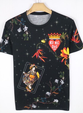 夏款丝光棉 修身男士短袖 圆领T恤05303