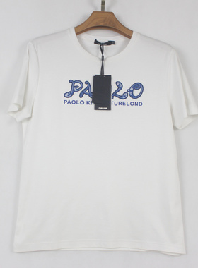 新款 夏款 丝光棉 圆领男士 透气舒适 白色 弹力 时尚休闲05131