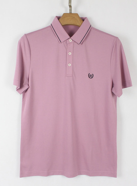 GLL 夏款 男士翻领丝光棉透气柔软 弹力 商务休闲短袖T恤衫 03071