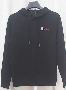 26秋冬新款 男士 连帽 针织 保暖百搭 时尚T恤 黑色羊毛卫衣01042