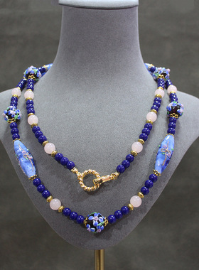 琉璃项链中古耳环首饰套装