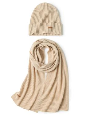 帕阑蒂 | L75032/L75031纯山羊绒抽条装饰帽子&围巾男女同款