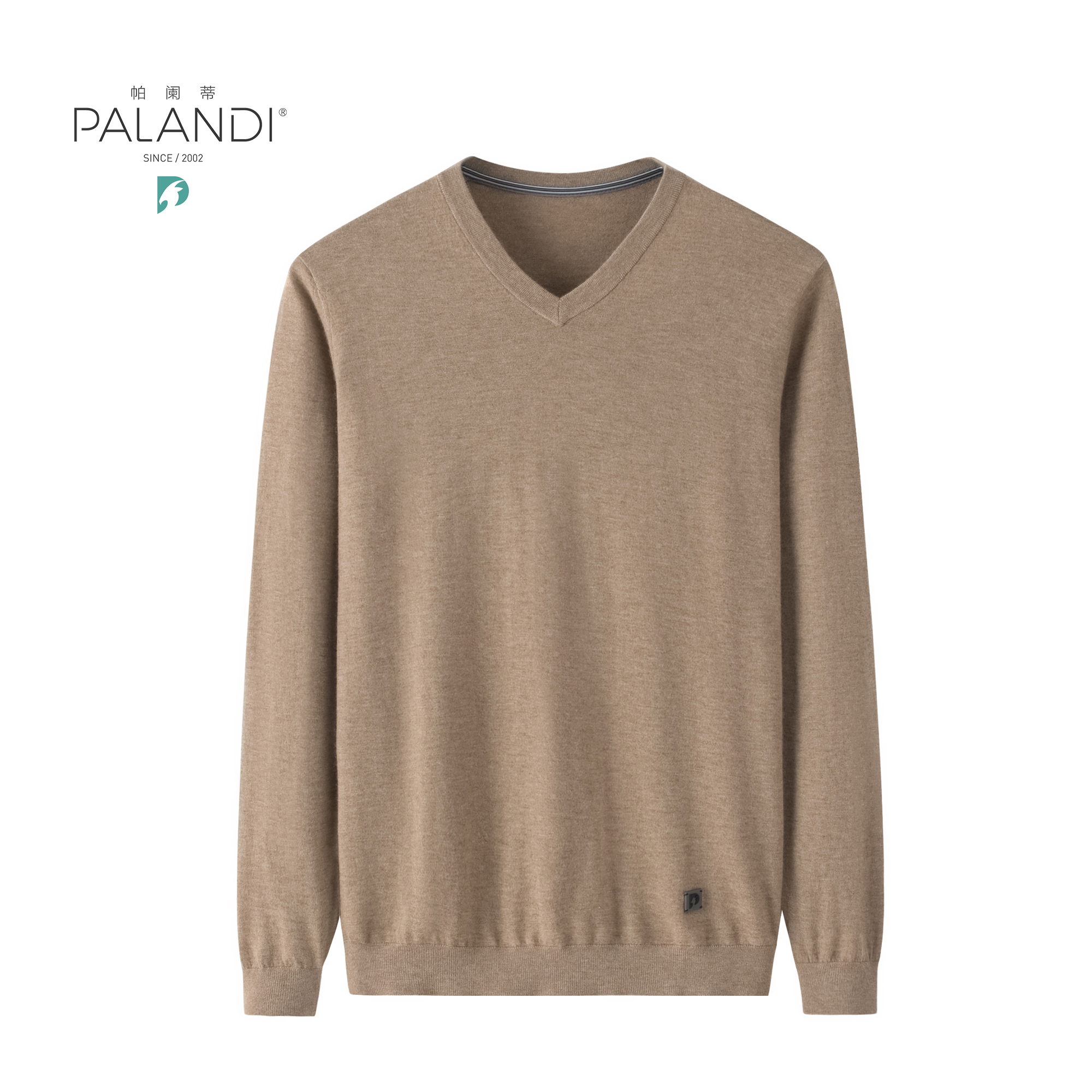 帕阑蒂套衫羊绒V领设计