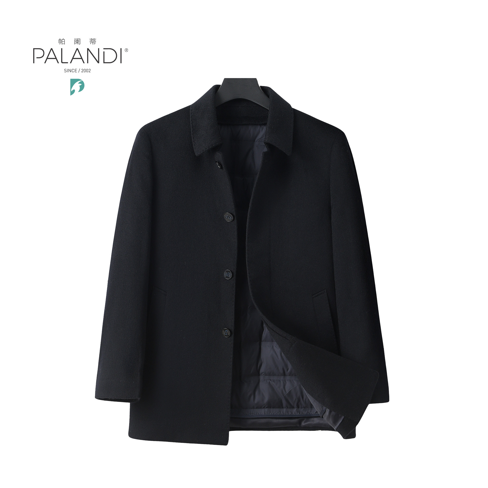 帕阑蒂 | PLD-21030纯山羊绒男士1030商务鹅绒内胆纯羊绒大衣外套