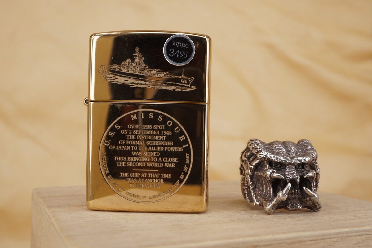 原装正版2019年I全新纯铜蚀刻受降战略舰密苏里BB-63打火机ZIPPO
