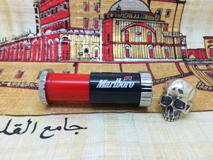 原装全新万宝路经典红黑金属邮筒型便携车载烟灰缸经典周边