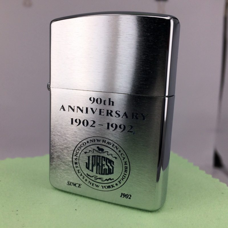 原装正版 1991年E全新镀铬拉丝斜底蚀刻填漆潮牌定制打火机 ZIPPO