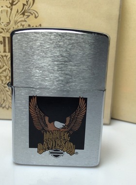 原装正版1993年E全新镀铬拉丝蚀刻漆印哈雷经典展翅鹰打火机ZIPPO