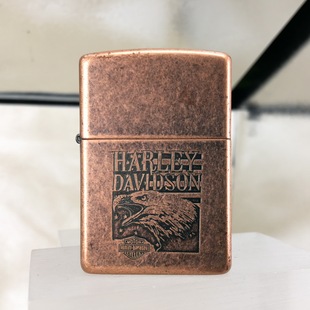 原装正版 1996年A全新哈雷仿古镀紫铜蚀刻霸气白头鹰打火机 ZIPPO