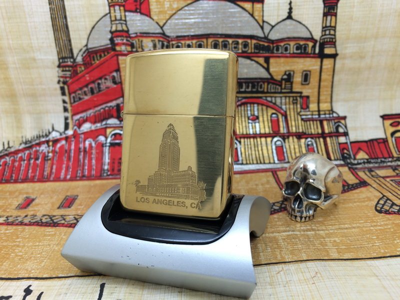 原装正版1991年纪念底刻全新纯铜镜面蚀刻LA市政厅打火机zippo