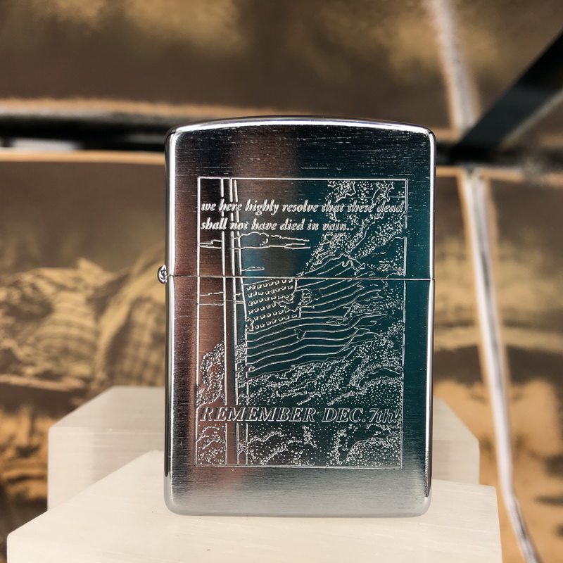 原装正版1994年A全新仿古拉丝蚀刻珍珠港事件纪念防风打火机ZIPPO