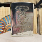 ZIPPO 2000年E全新镀银烫金蚀刻国旗鹰千禧纪念打火机 原装 正版