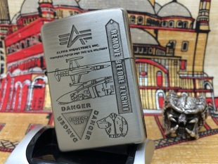 原装 2002年J全新灰铬拉丝蚀刻ALPHA阿尔法空防风打火机zippo 正版