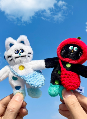 搞怪靴子小猫挂件潮酷萌可爱创意公仔学生情侣书包包车钥匙扣礼物