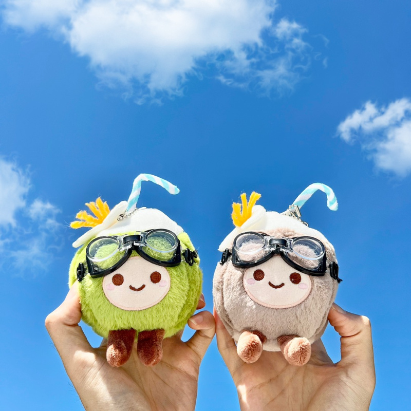 小椰子毛绒公仔挂件回弹学生口袋呆萌玩偶小挂件创意礼品生日礼物