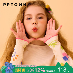 内搭大童印花洋气上衣童装 女童长袖 儿童打底衫 2025新款 T恤秋冬季