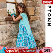 纯棉连衣裙2025新款 女童无袖 背心裙夏季 儿童大裙摆印花裙子公主裙