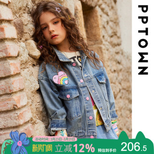 女童牛仔外套春季薄款绣花牛仔夹克衫2026春装新款儿童开衫上衣