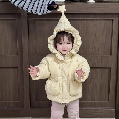 儿童冬季加厚棉衣外套女童冬季连帽棉衣韩版童装宝宝保暖棉服冬装