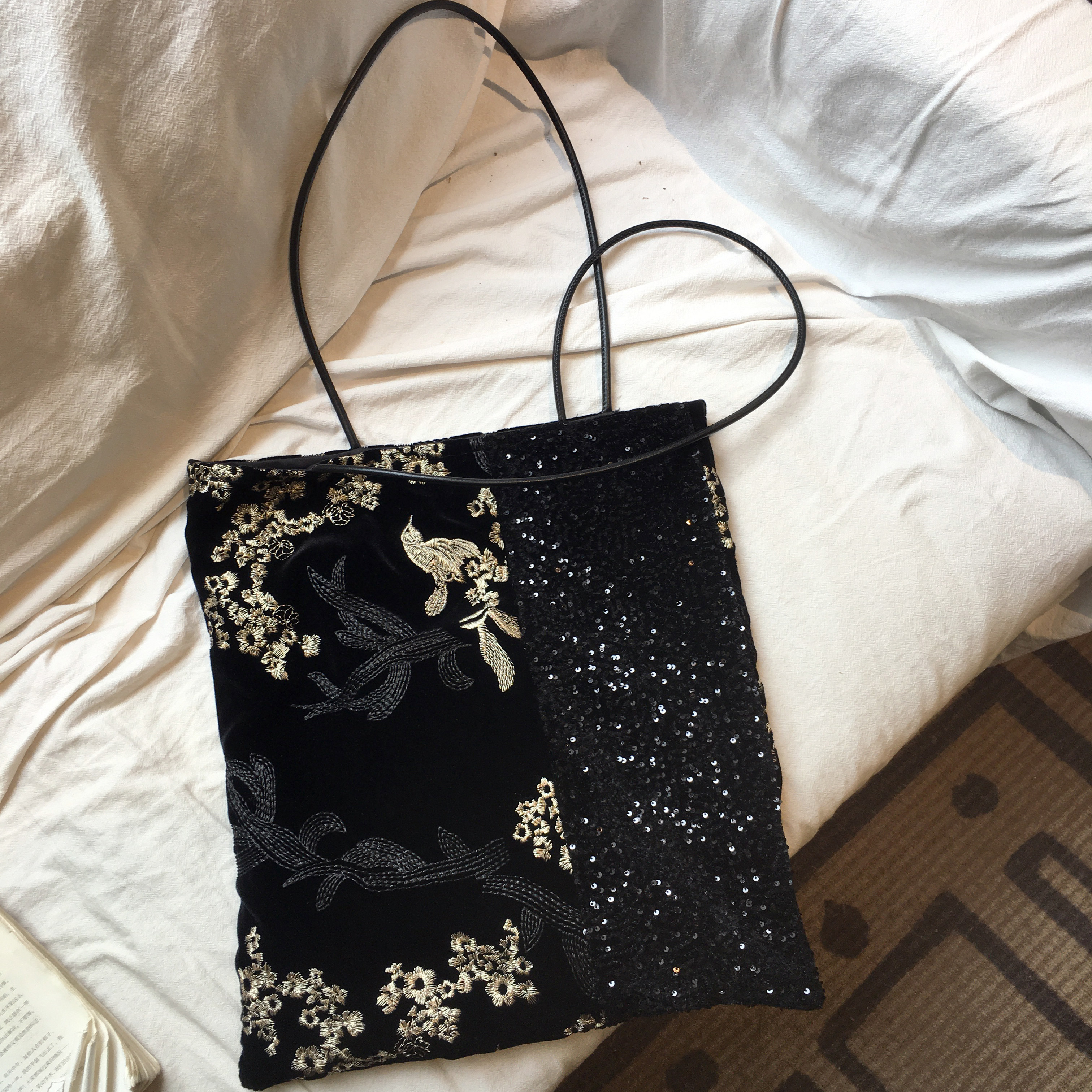 新中式腋下大容量刺绣国风拼接