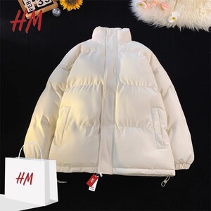 HM短款羽绒棉服男女冬季加厚加大面包服情侣潮流棉服宽松休闲棉衣